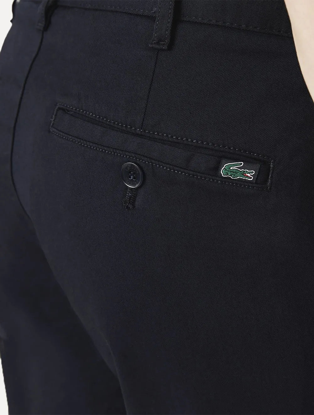 Calça Lacoste Masculina Sarja Chino Slim Fit New Classic Azul Marinho