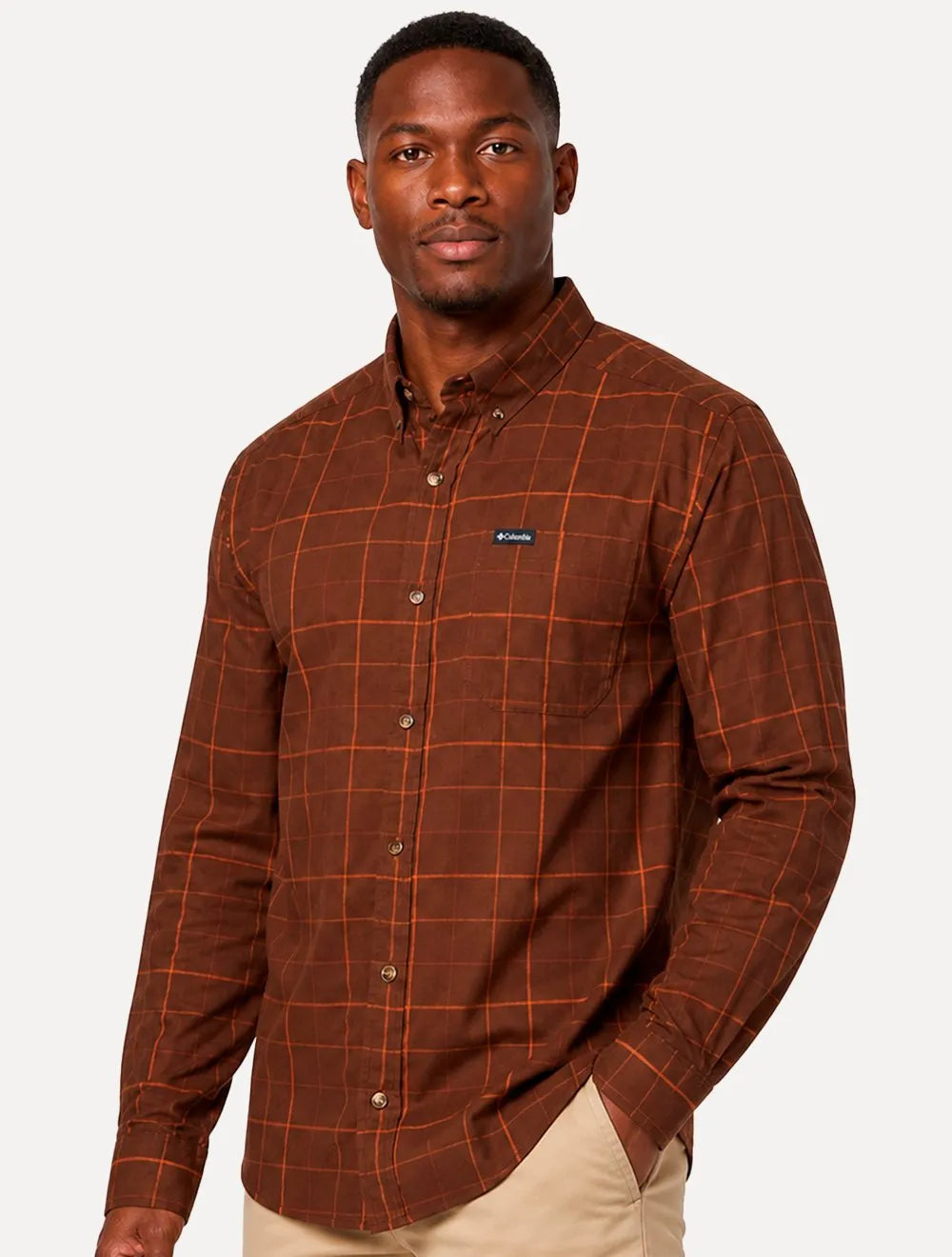 Camisa Columbia Masculina Rapid Rivers II Xadrez Marrom