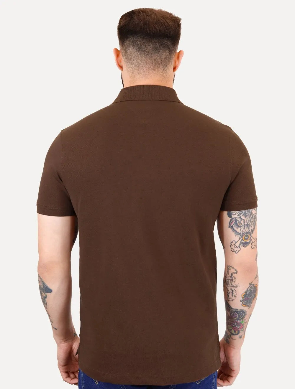 Polo Tommy Hilfiger Masculina Regular Piquet 1985 Marrom Escuro