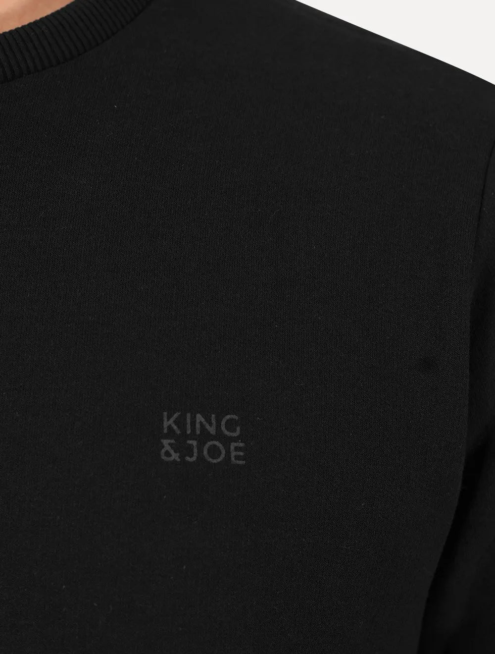 Blusão King & Joe Masculino Moletom Crewneck Logo Peito Preto