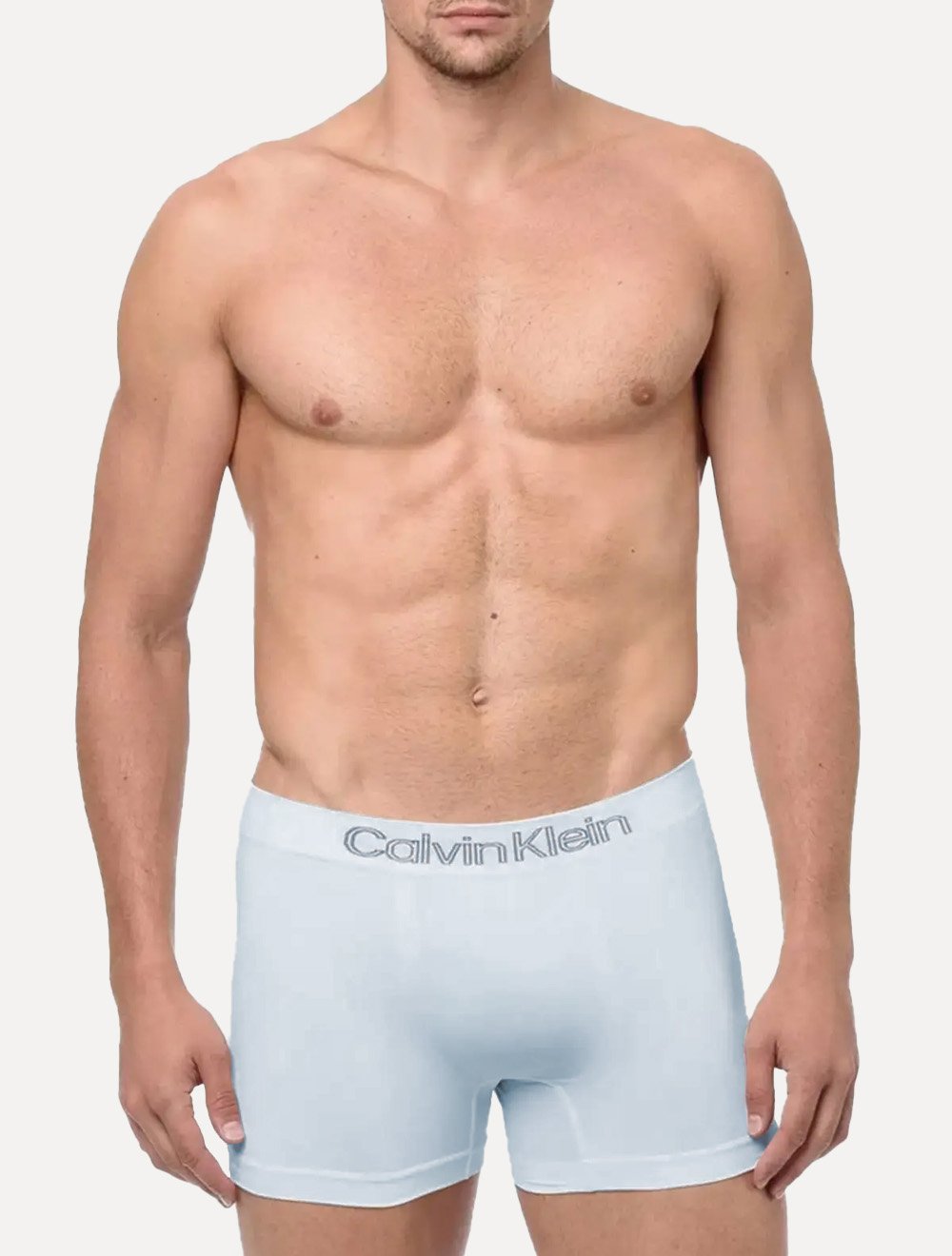 Cuecas Calvin Klein Underwear Trunk Seamless Outline Grey Logo Preta/ Branca e Azul Claro