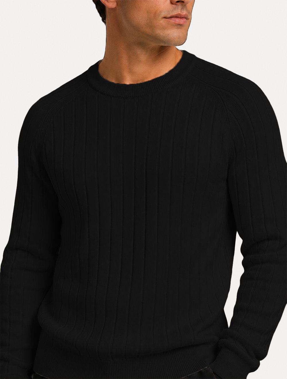 Suéter Dixen Masculino Tricot Manga Longa Texturizada Vertical Preto