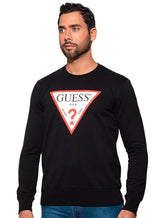 Moletom Guess Masculino Crewneck Triangle Logo Preto