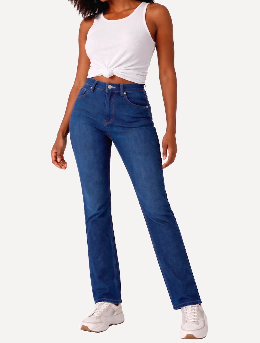 Calça Levis Jeans Feminina 724 Slim High Rise Straight Azul Marinho