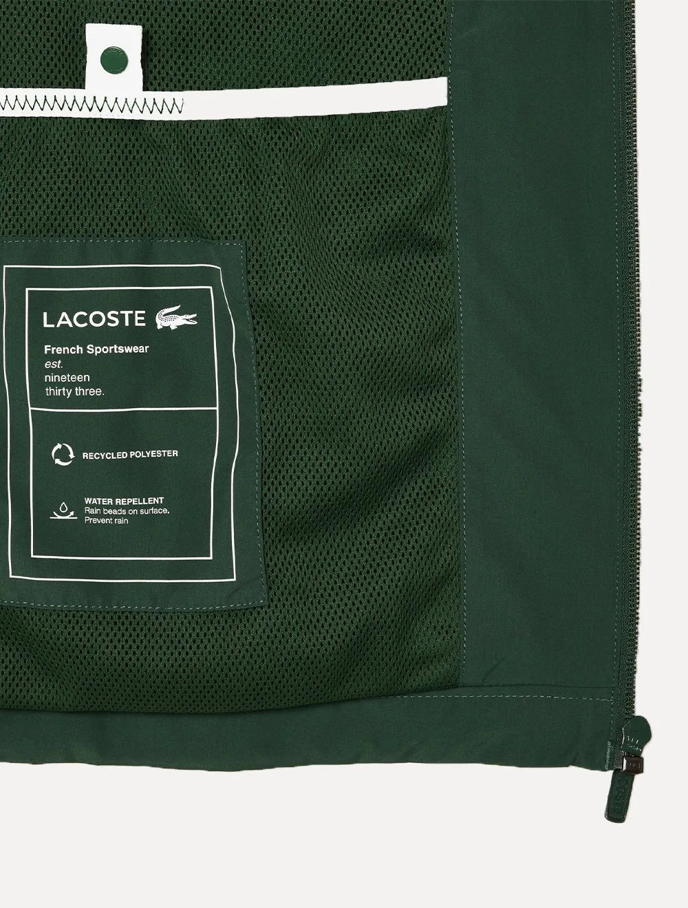 Jaqueta Lacoste Masculina Hoodie Curta Impermeável Verde