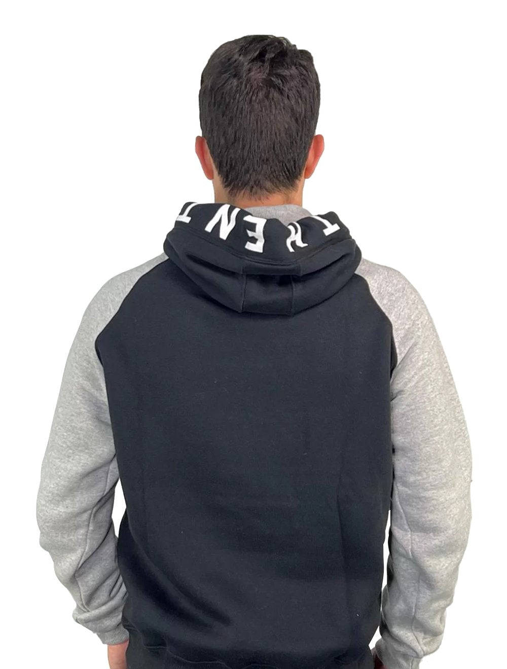 Moletom Aeropostale Masculino Hoodie Raglan Arc Lettering Mescla/Preto