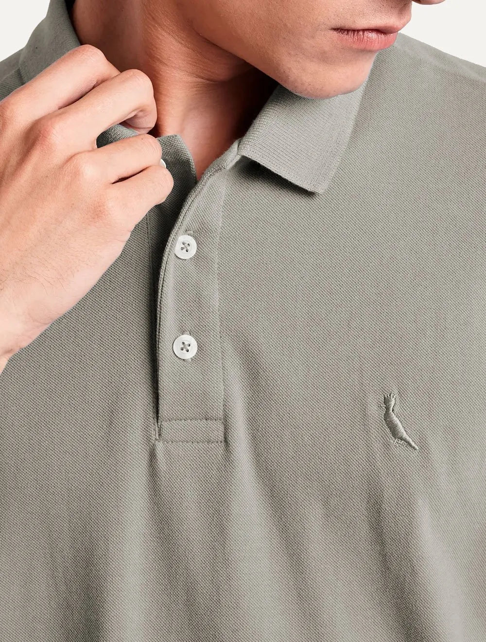 Polo Reserva Masculina Piquet Clássica Cinza