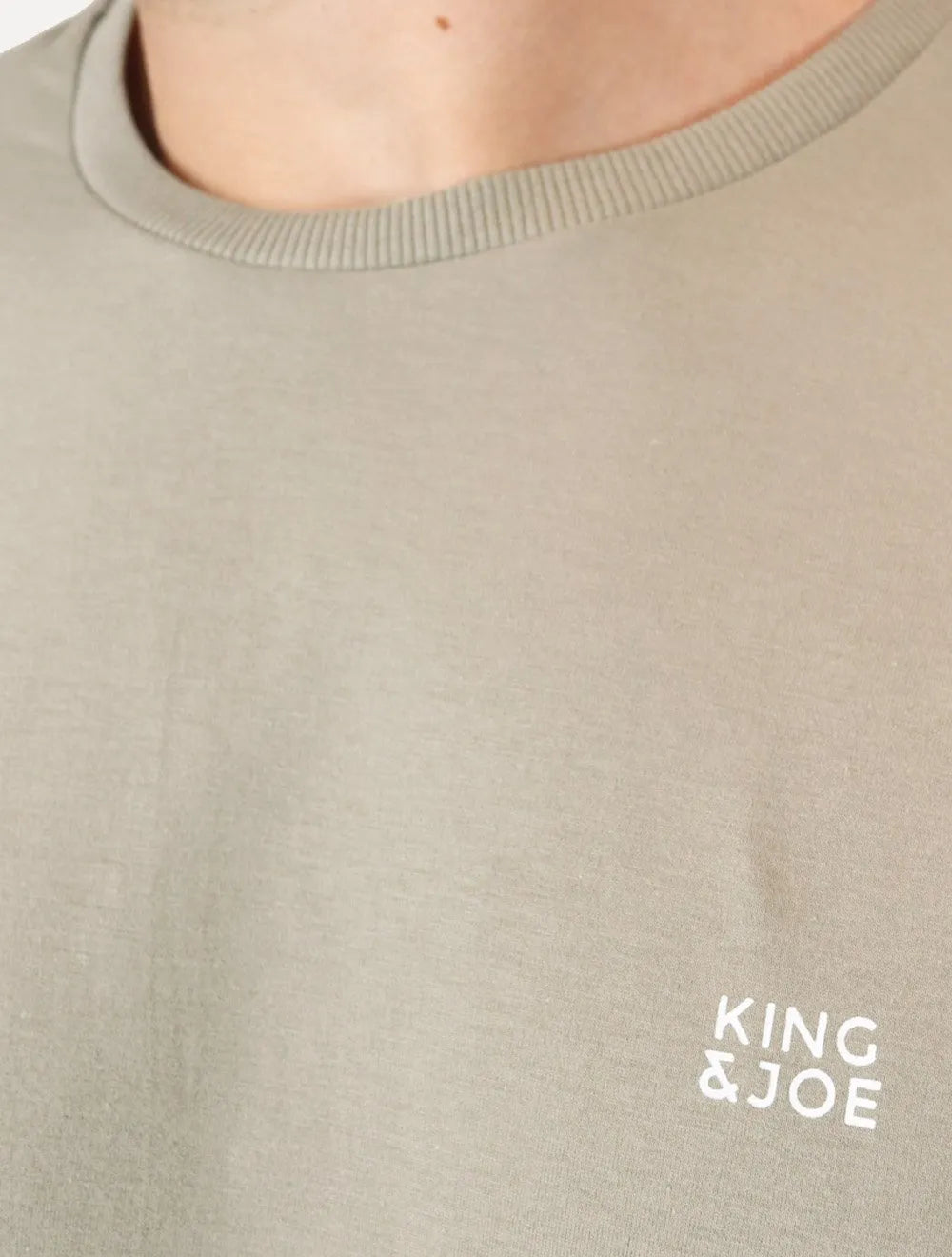 Camiseta King & Joe Masculina Manga Longa Basic Light Small Logo Cinza Médio