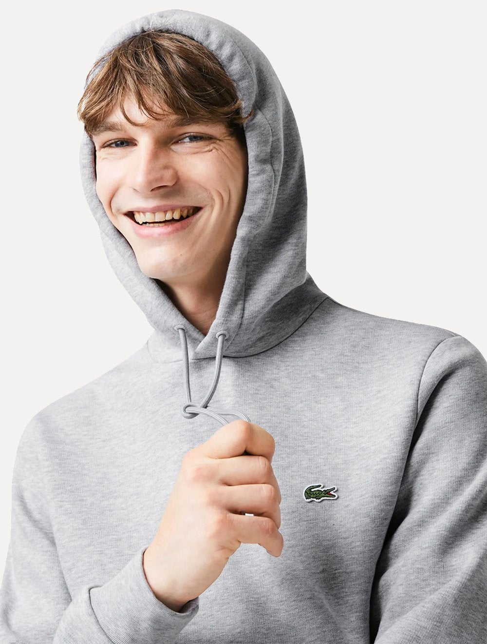 Moletom Lacoste Masculino Organic Cotton Hooded Cinza Mescla
