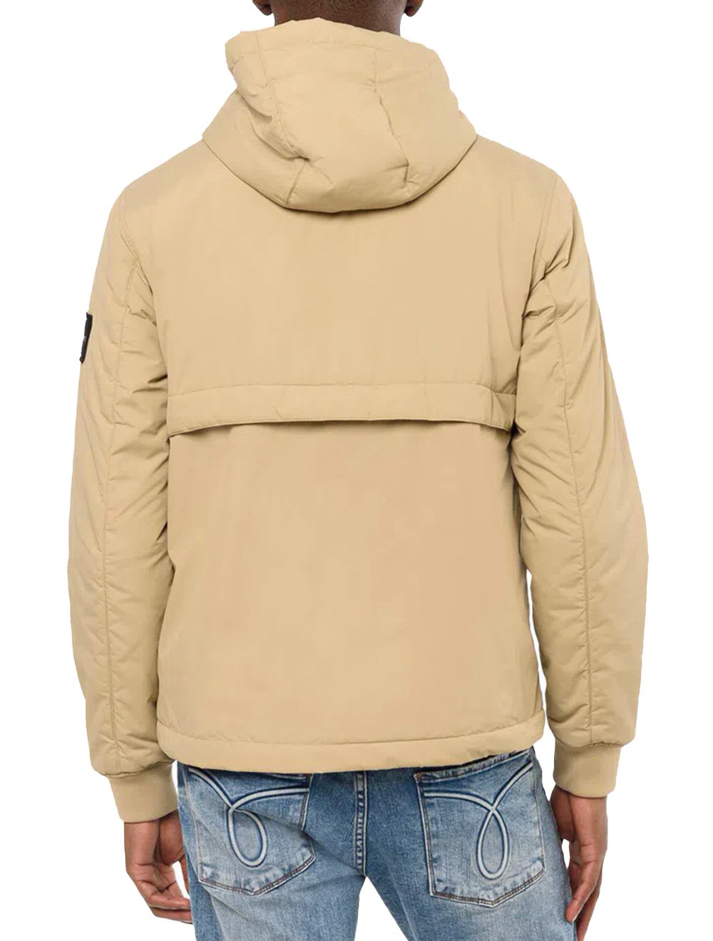 Jaqueta Calvin Klein Jeans Masculina Reciclada Chest Logo Cáqui Claro