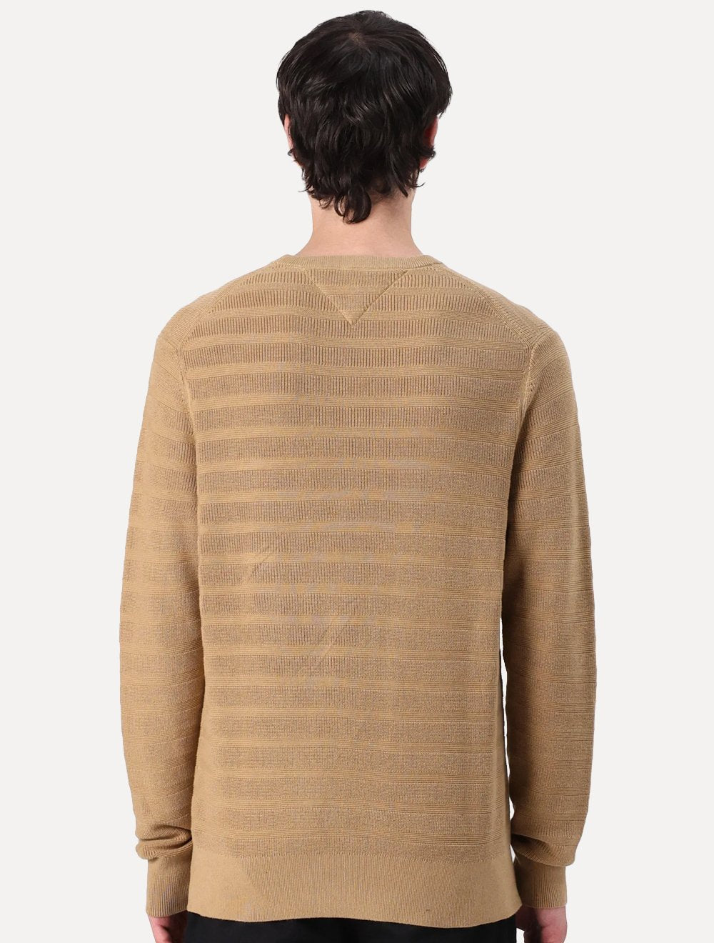 Suéter Tommy Jeans Masculino C-Neck Stripe Structured Cáqui