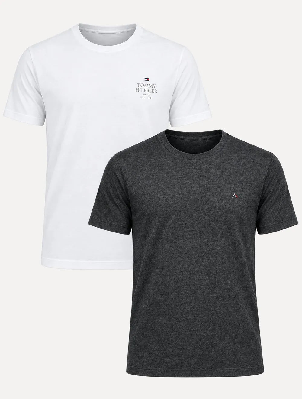 Kit Camisetas Tommy Hilfiger/Aramis | Branca/Grafite Mescla