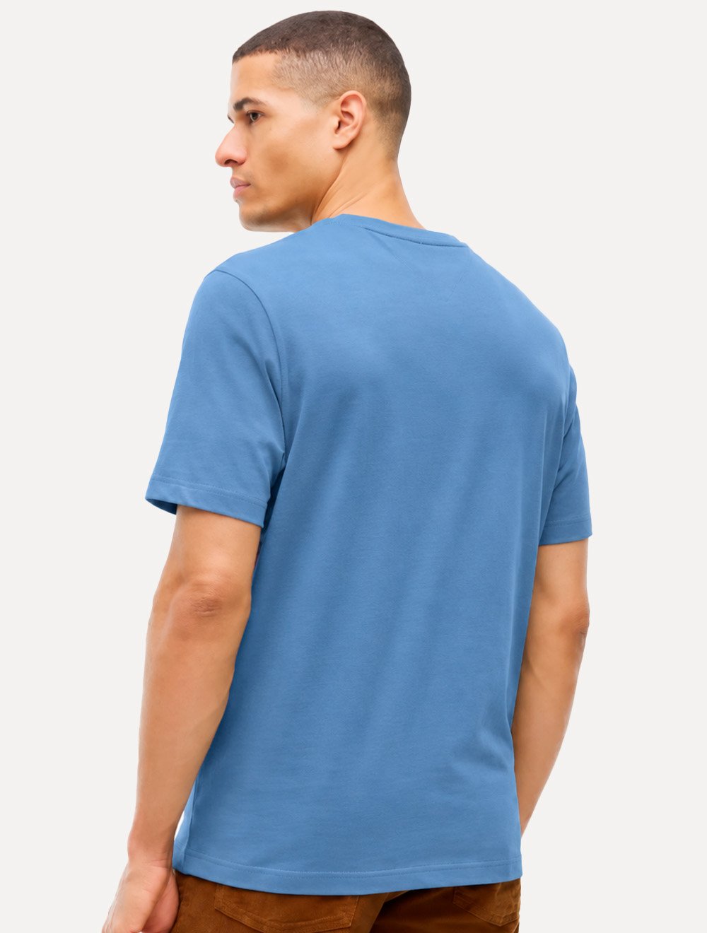 Camiseta Tommy Hilfiger Masculina Graphic Logo Washed Story Azul Claro