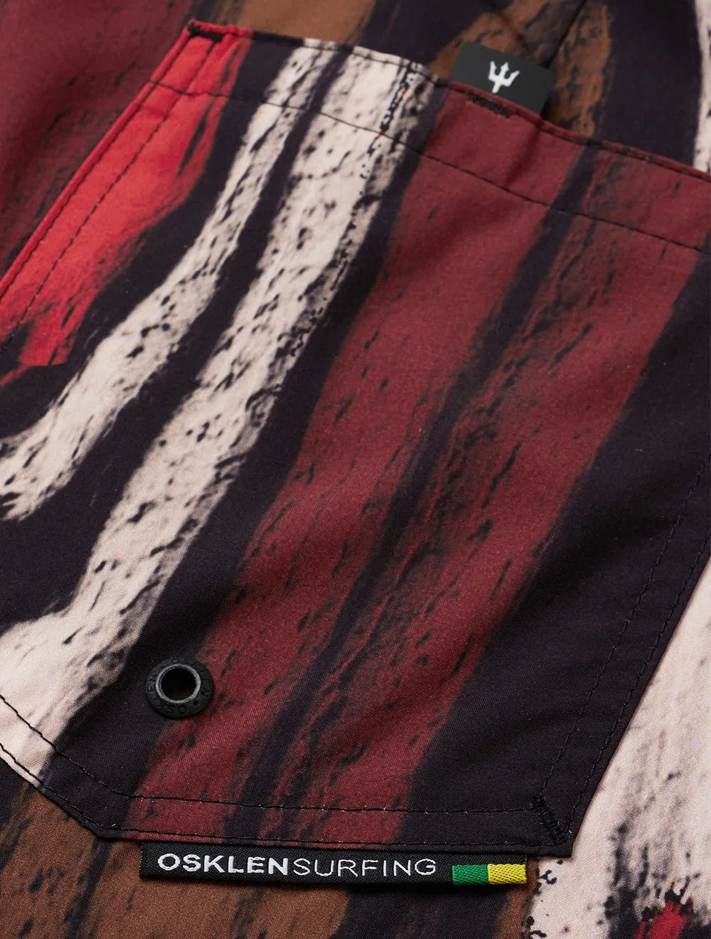 Bermuda Osklen Masculina D'Água Surf Red Smokes Preto Vermelha