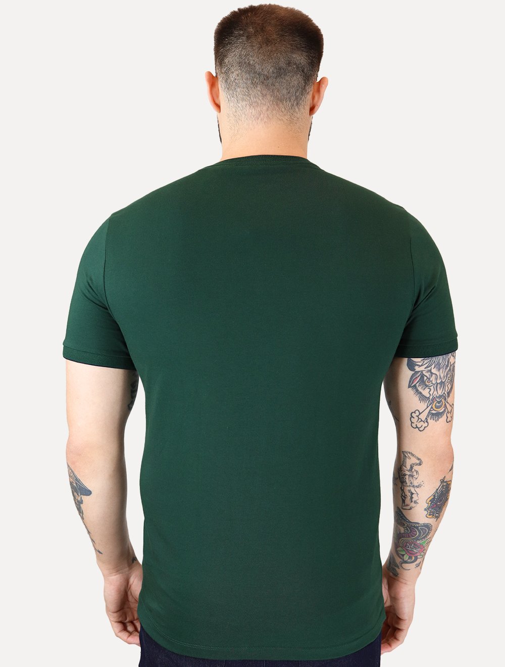 Camiseta Aramis Masculina Navy Friso Gola Verde Floresta