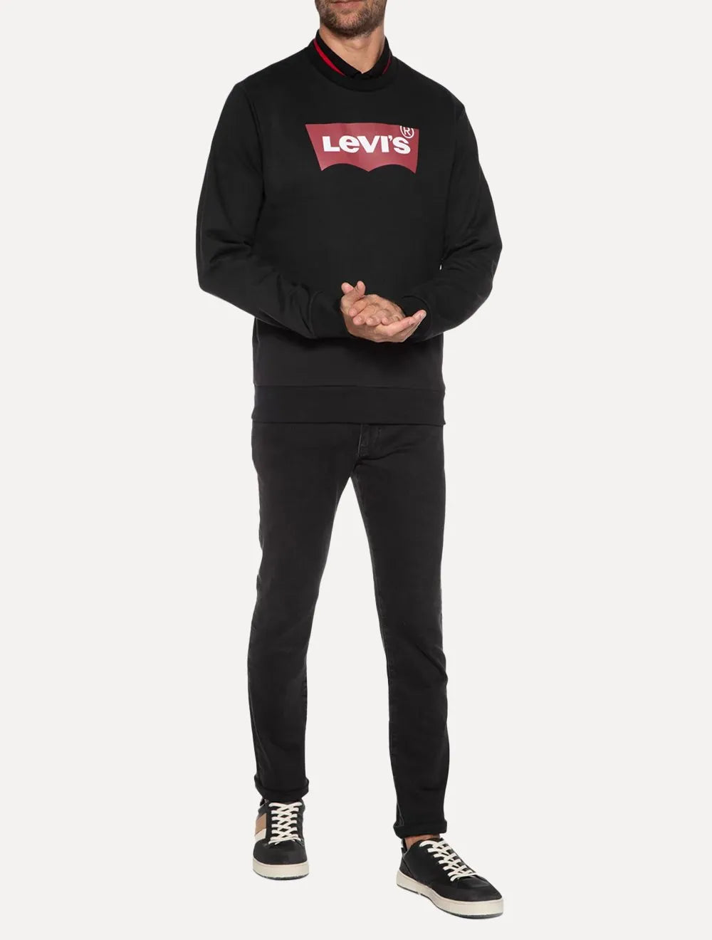 Moletom Levis Masculino Crewneck Batwing Preto