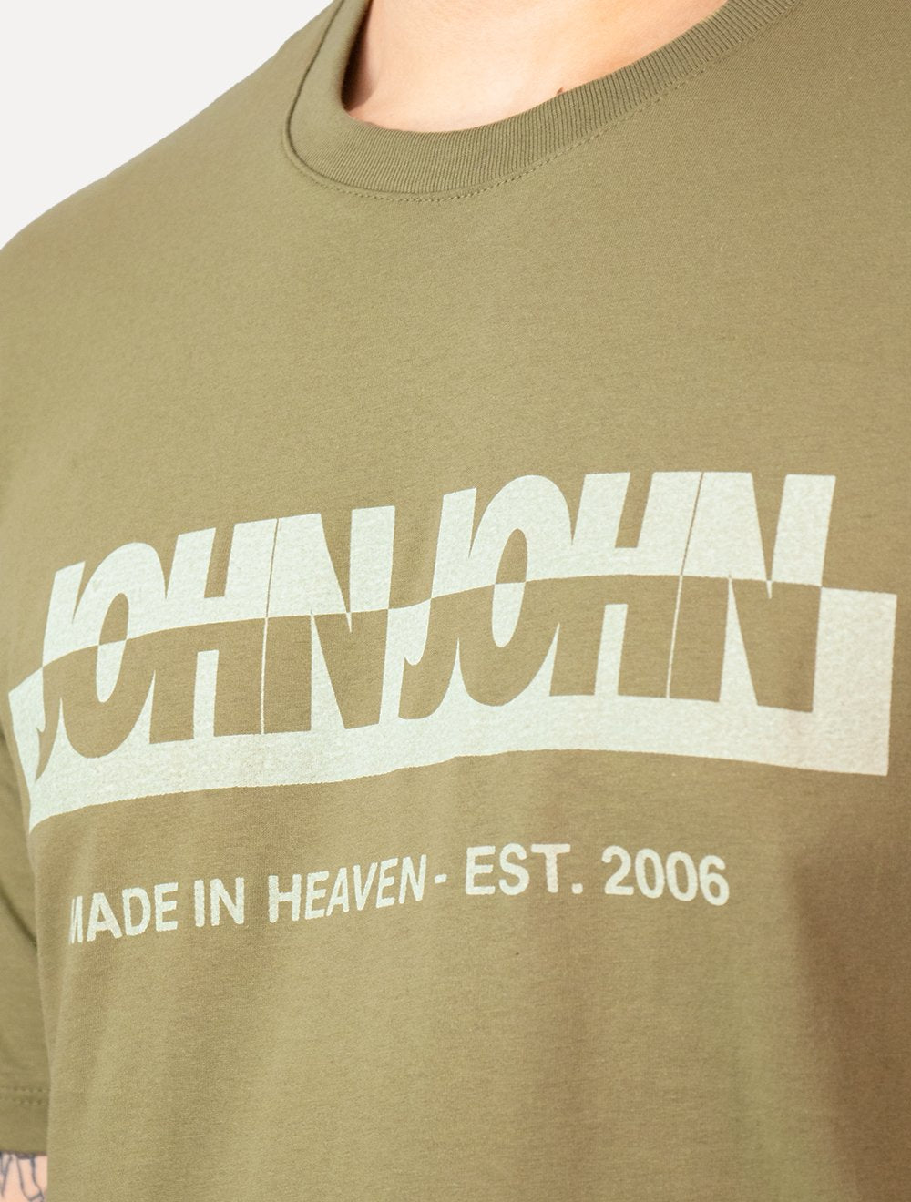 Camiseta John John Masculina Regular New Divided Verde Oliva