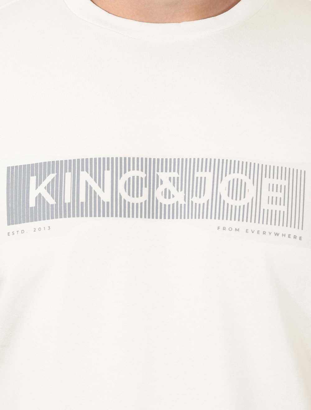 Camiseta King & Joe Masculina Premium Cotton Flex Estampada Off White