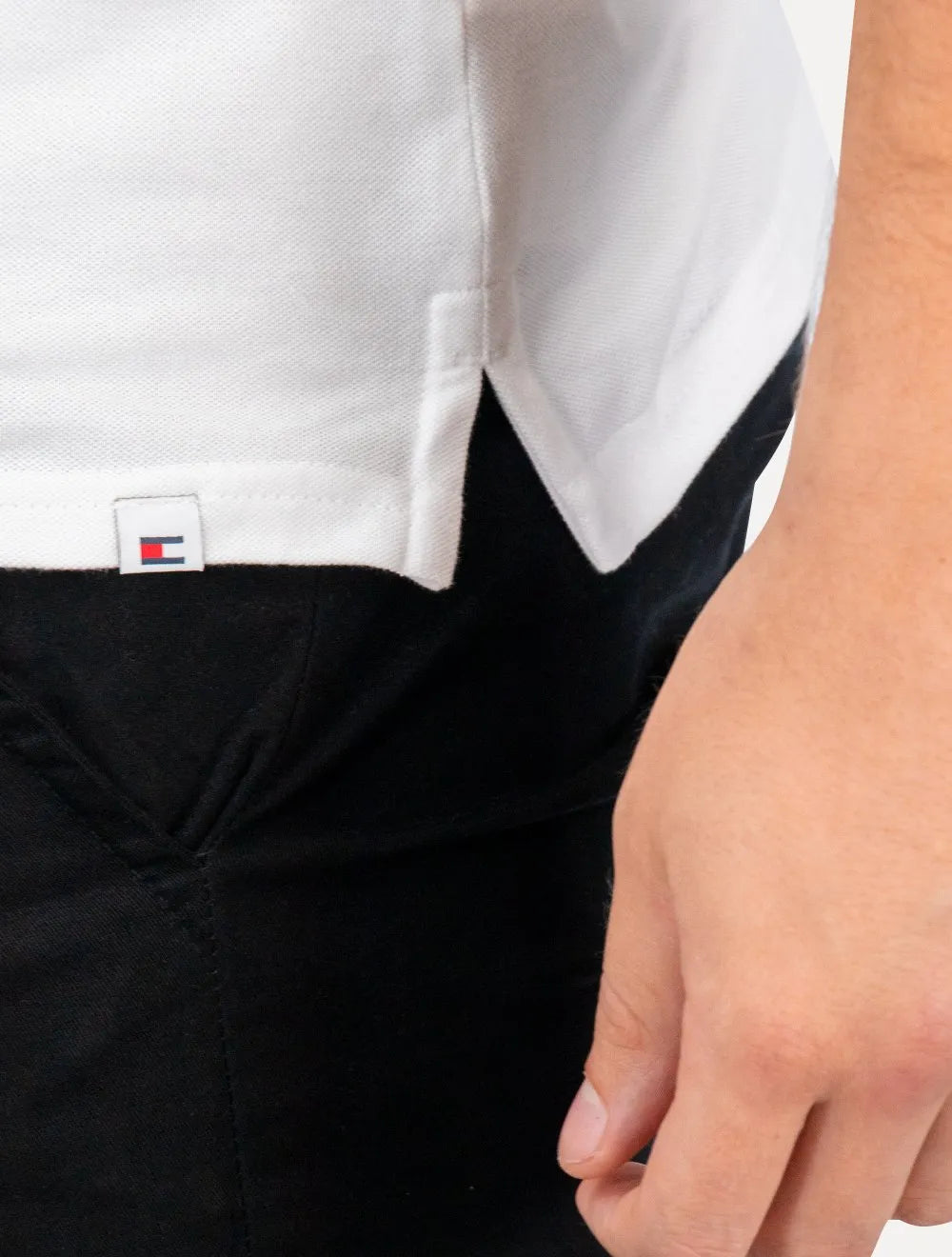 Polo Tommy Jeans Masculina Piquet Regular Tipping Branca