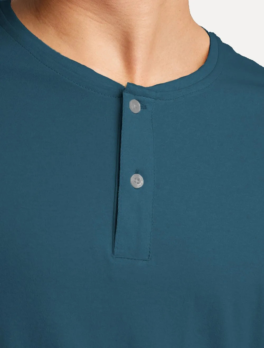 Camiseta King & Joe Masculina Botão Pima Touch Henley Azul Marinho