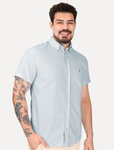 Camisa Tommy Hilfiger Masculina Regular Core Oxford Azul Claro
