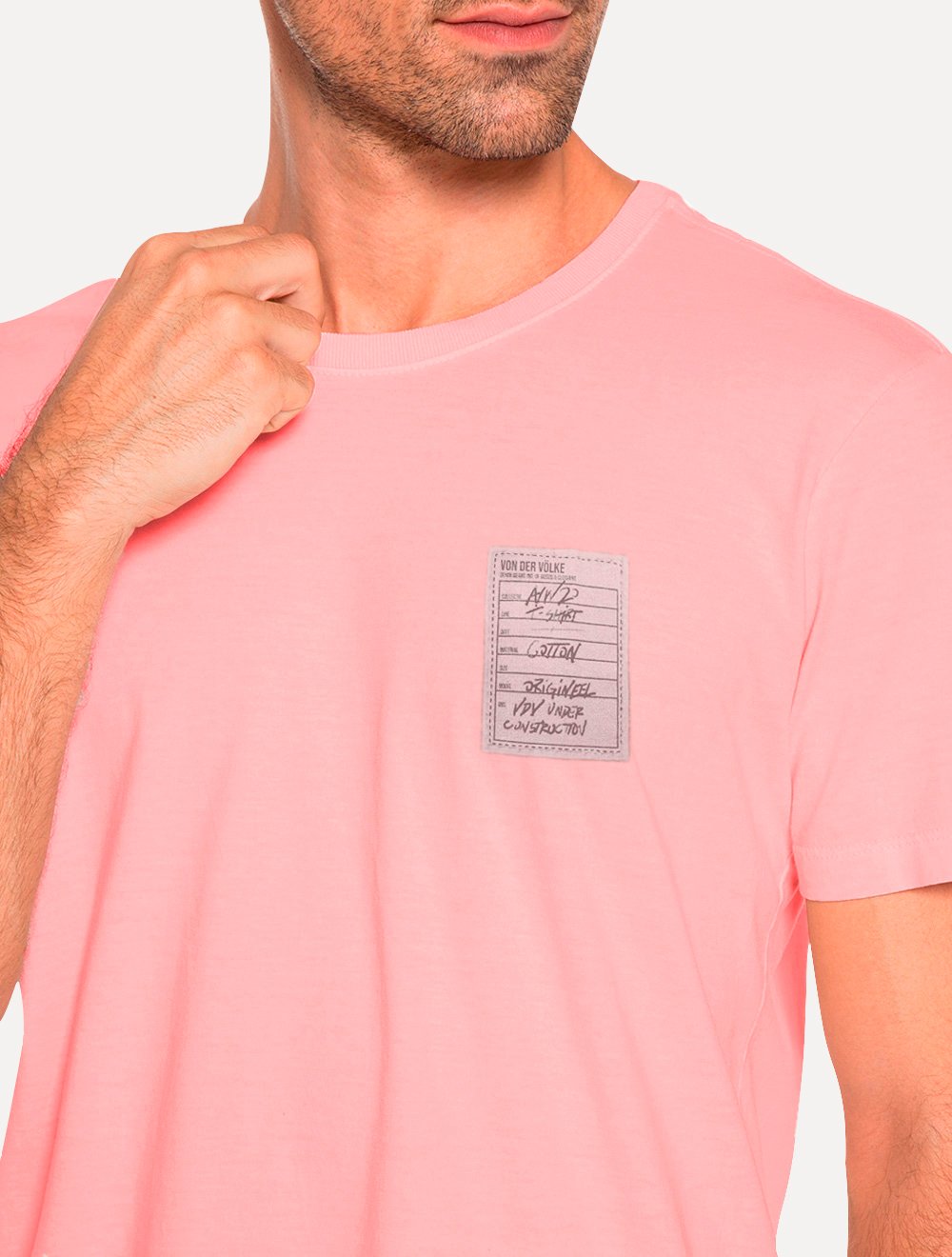 Camiseta Von der Volke Masculina Origineel Tag Rosa