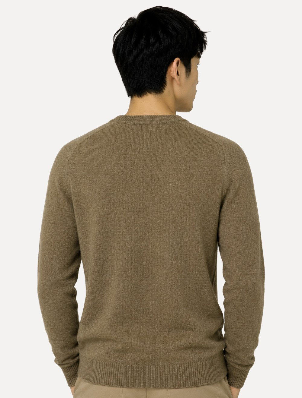Suéter Dudalina Masculino Tricot Textura Rustic Cáqui Médio