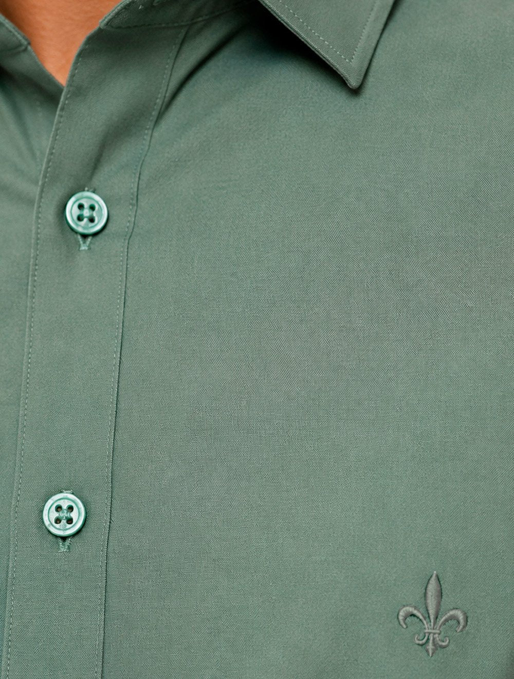Camisa Dudalina Masculina Slim Superfine Cotton Mono Logo Lisa Tricoline Verde Claro