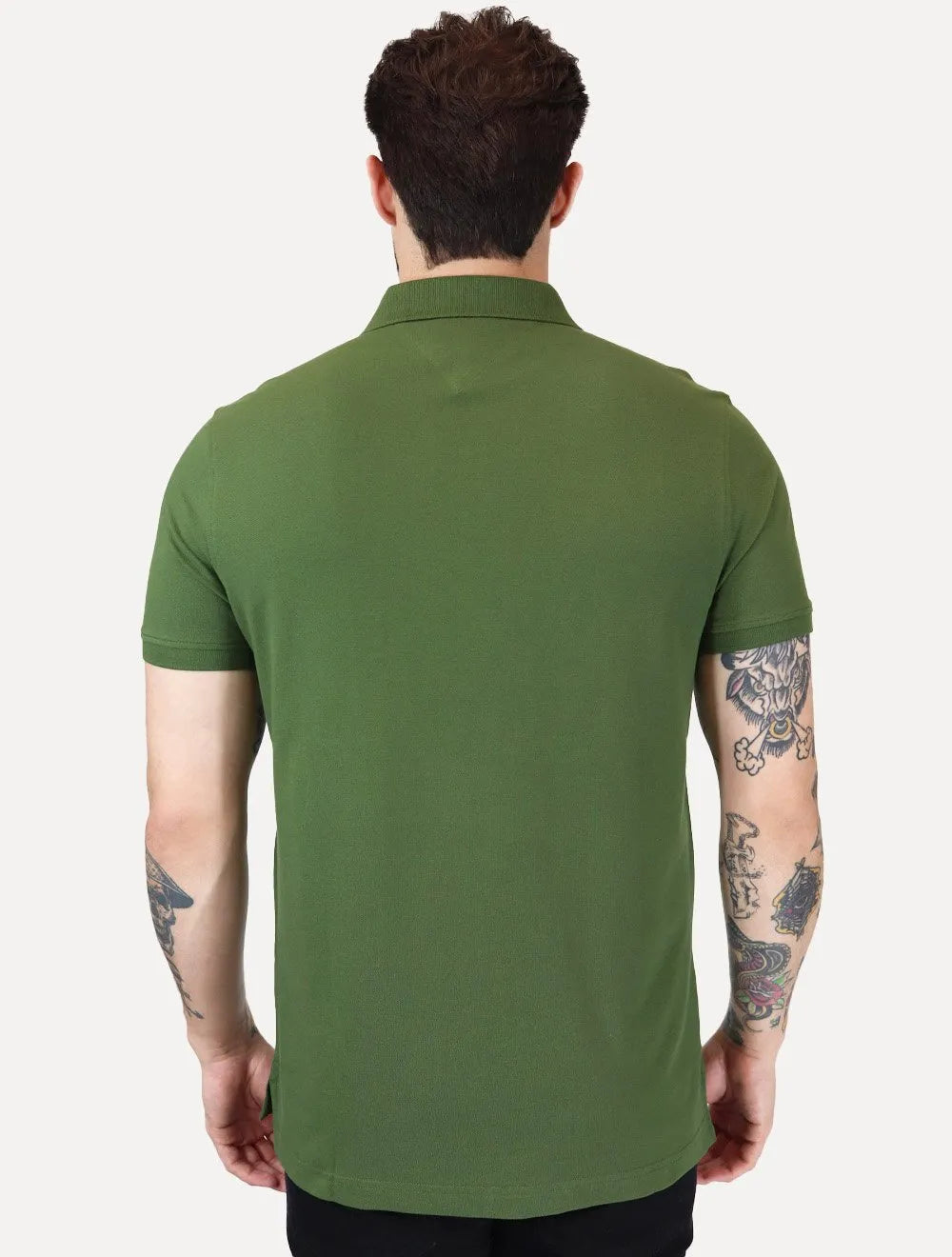 Polo Tommy Hilfiger Masculina Regular Piquet 1985 Verde Musgo