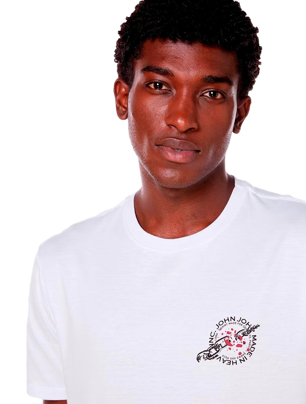 Camiseta John John Masculina Regular Chains Branca