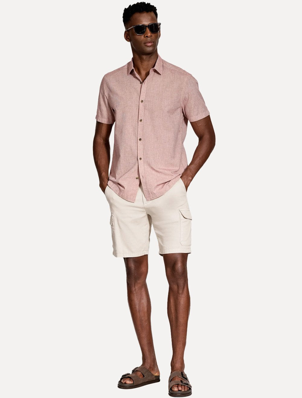 Camisa Aramis Masculina Regular Loop Flame Altino Rosa Mescla