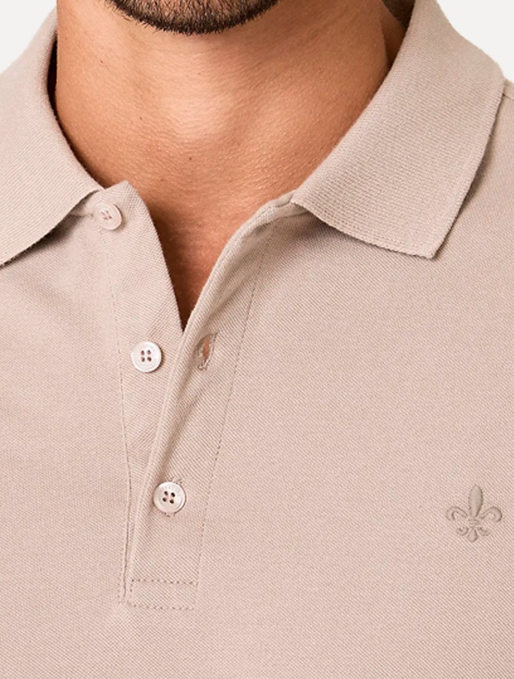 Polo Dudalina Piquet Essentials Cotton Basica Modal Cáqui Claro