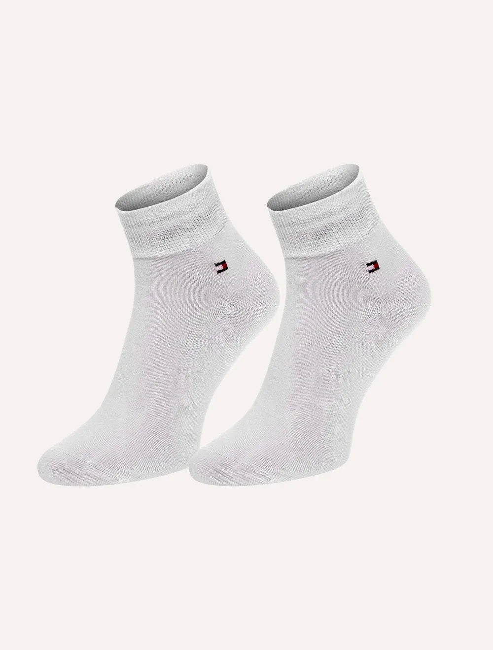 Meia Tommy Hilfiger Masculina Quarter Branca Kit 2 Pares