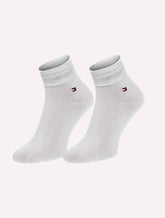Meia Tommy Hilfiger Masculina Quarter Branca Kit 2 Pares