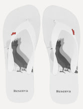 Chinelo Reserva Masculino Pica-Pau Blur Branco