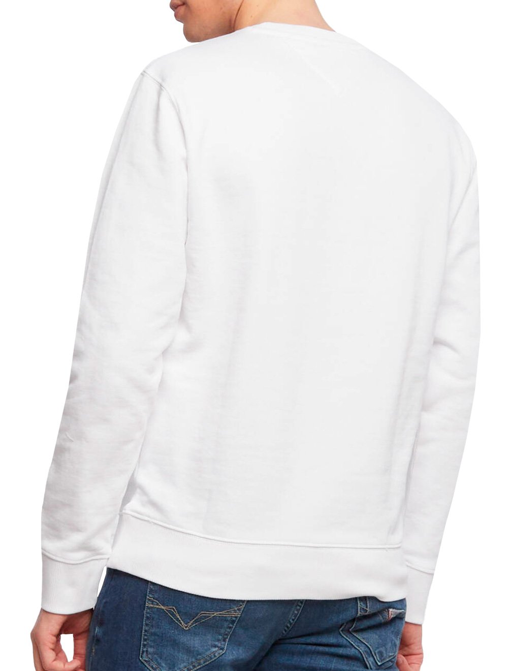 Moletom Tommy Jeans Masculino Corp Logo Crewneck Branco