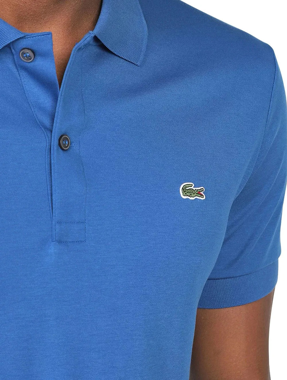Polo Lacoste Masculina Malha Regular Fit Light Pima Cotton Azul Claro