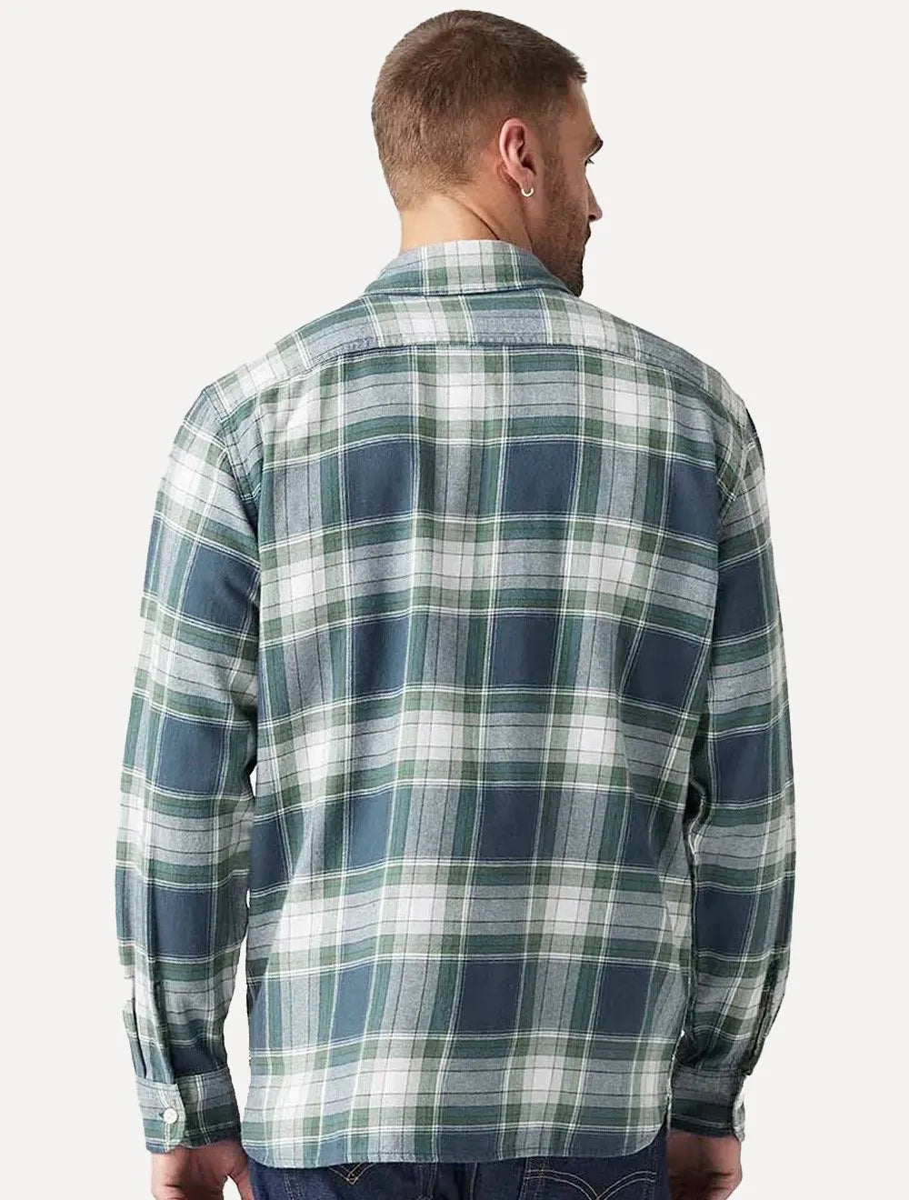 Camisa Levis Masculina Classic Worker Xadrez Azul