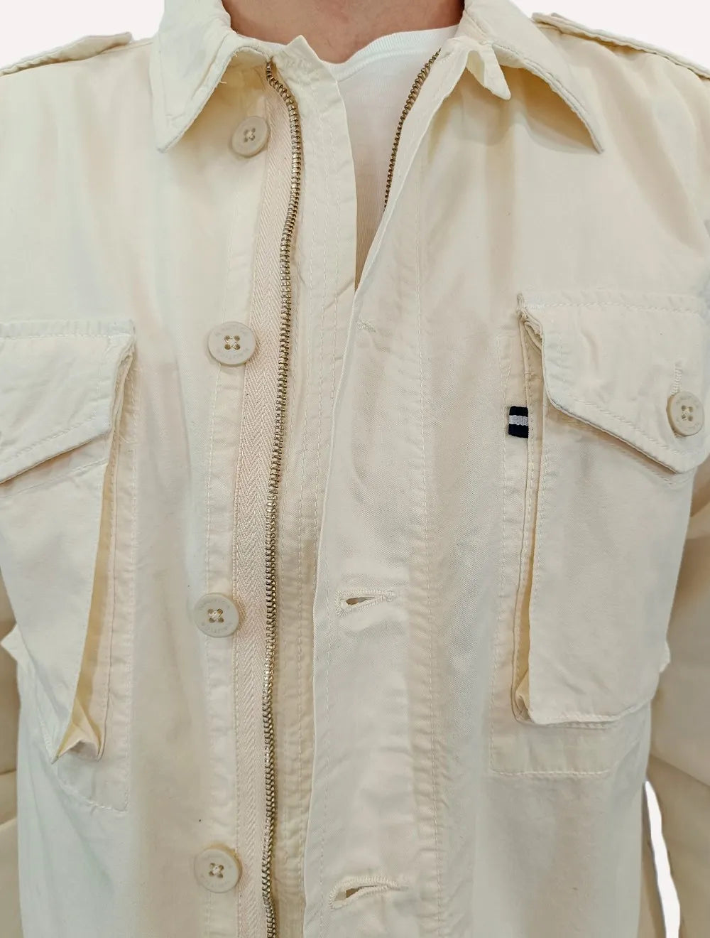 Jaqueta Nautica Masculina Sarja Natural Off-White