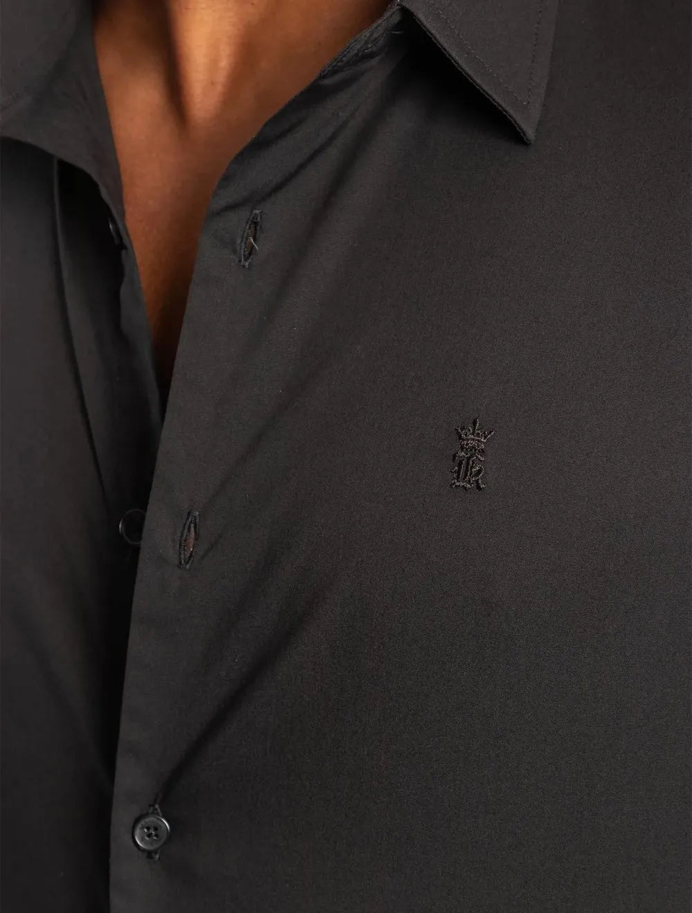 Camisa Sergio K Masculina Manga Curta Elastano Preta