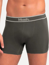 Cueca Mash Boxer Microfíbra Seamlss Gray Sash Branca/Chumbo Pack 2UN