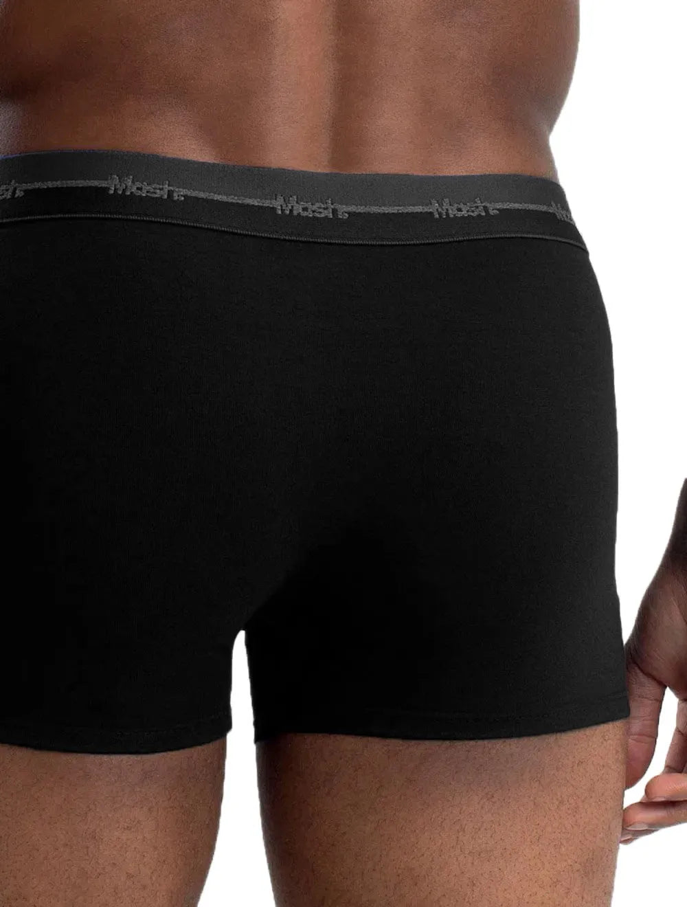 Cueca Mash Boxer Cotton Sash One Line Grey Preta Pack 2UN