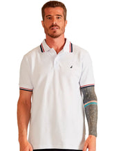 Polo Nautica Masculina Piquet Friezes Icon Branca