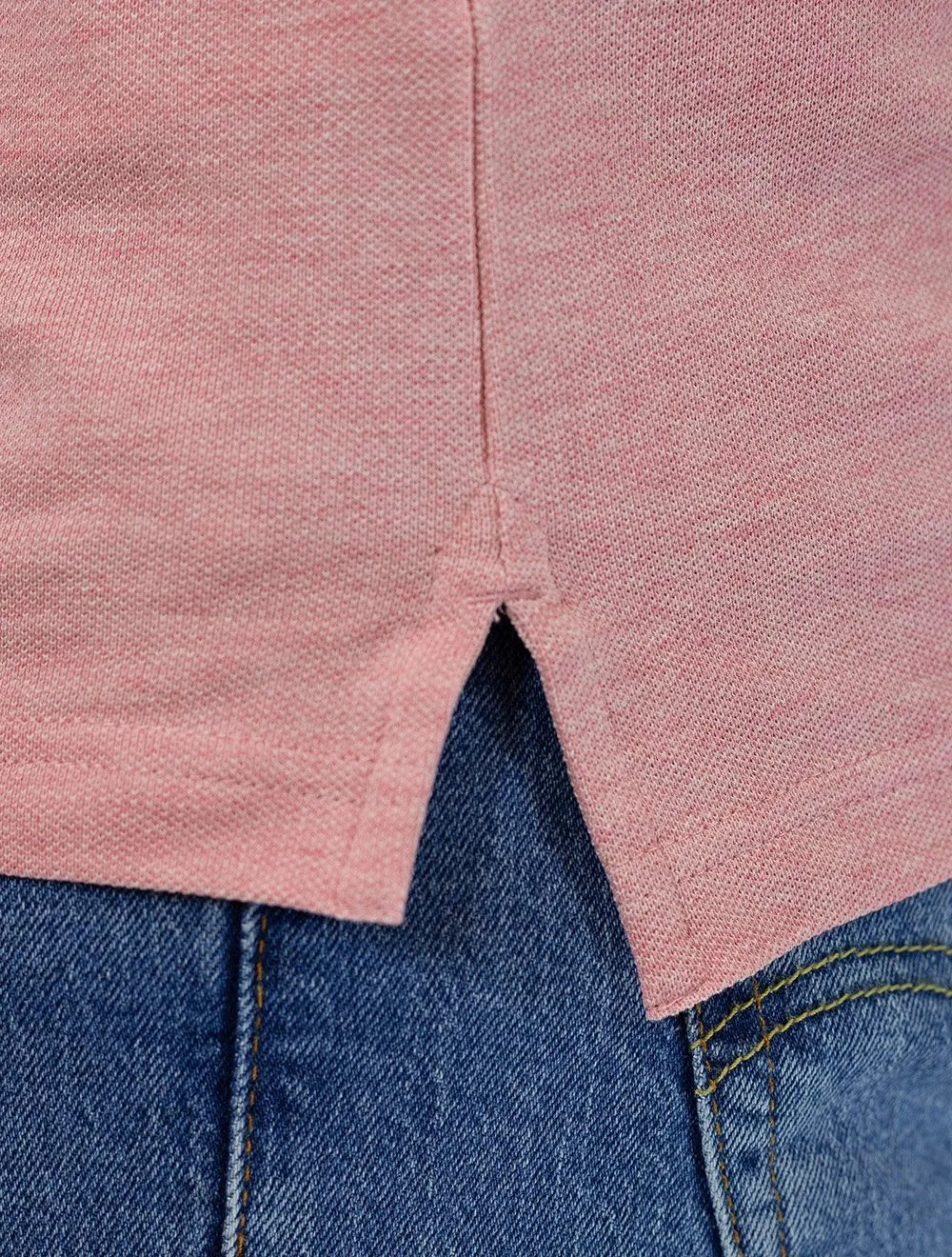 Polo Tommy Hilfiger Masculina Slim Piquet 1985 Rosa Claro Mescla