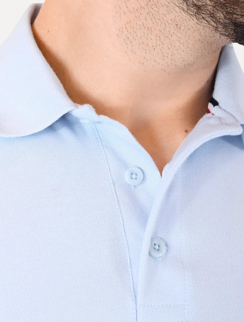 Polo Tommy Hilfiger Masculina Piquet Regular Placket Azul Claro