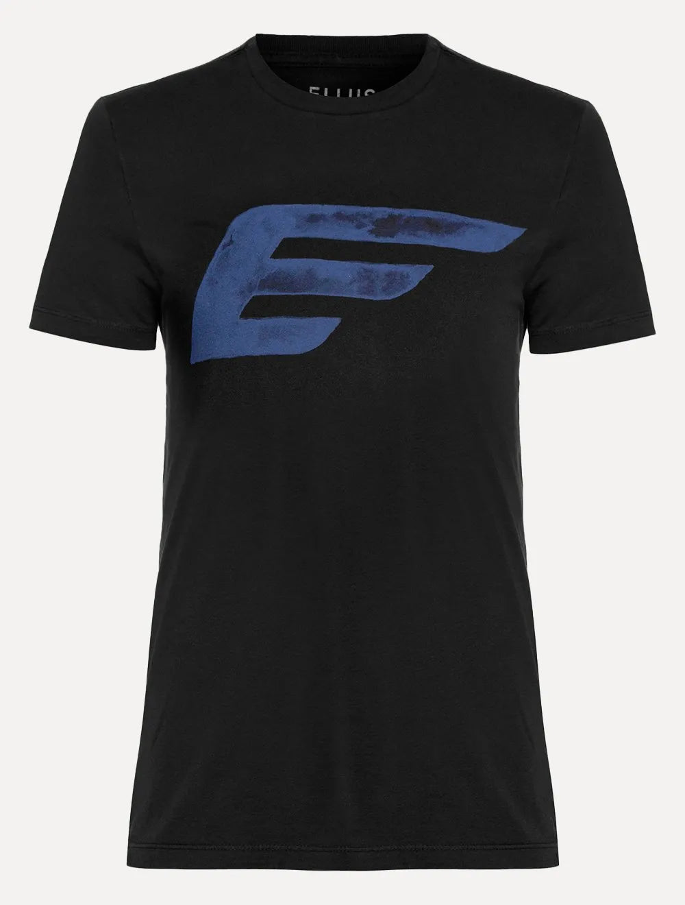 Camiseta Ellus Masculina Cotton Fine Blue Maxi Logo Classic Preta