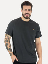 Camiseta Colcci Masculina Basica Logo Minimalista Chumbo