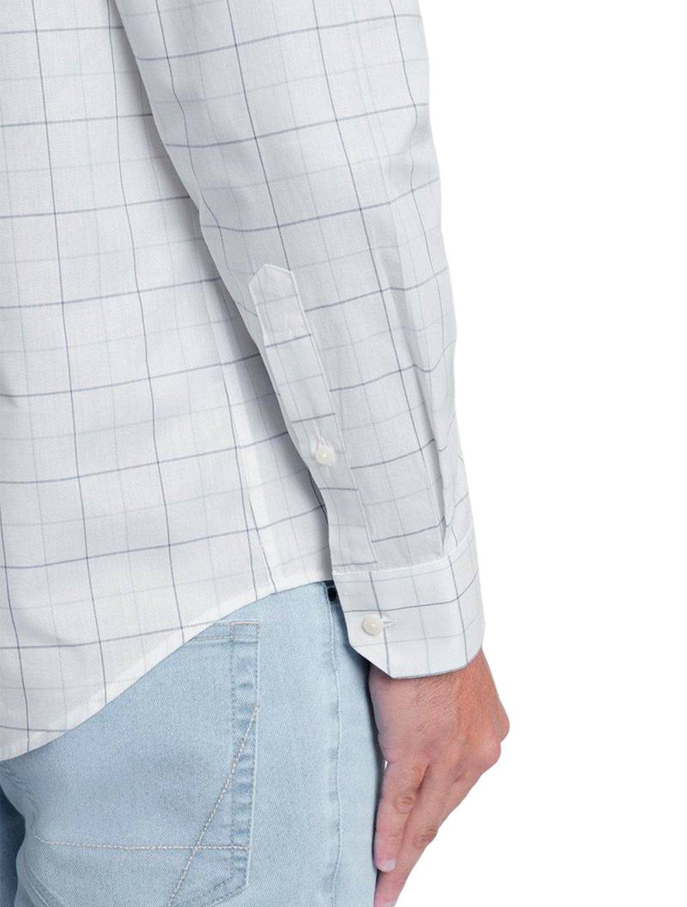 Camisa Aramis Masculina Regular Tricoline Large Xadrez Off-White