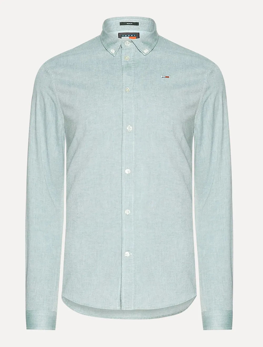 Camisa Tommy Jeans Masculina Regular Entry Oxford Verde Escuro Mescla
