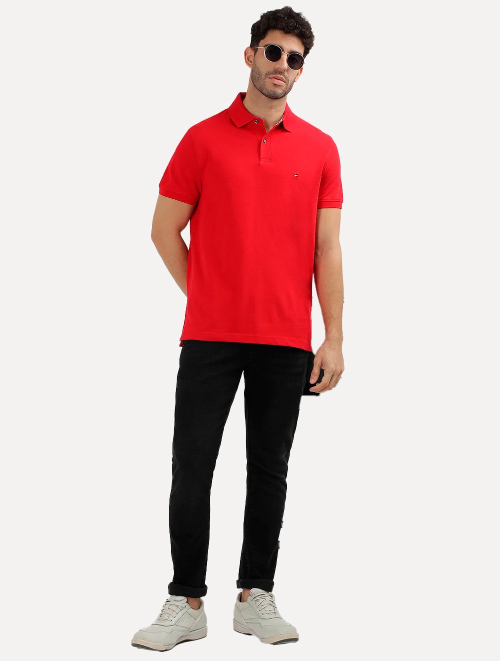 Polo Tommy Hilfiger Masculina Regular Piquet 1985 Vermelha